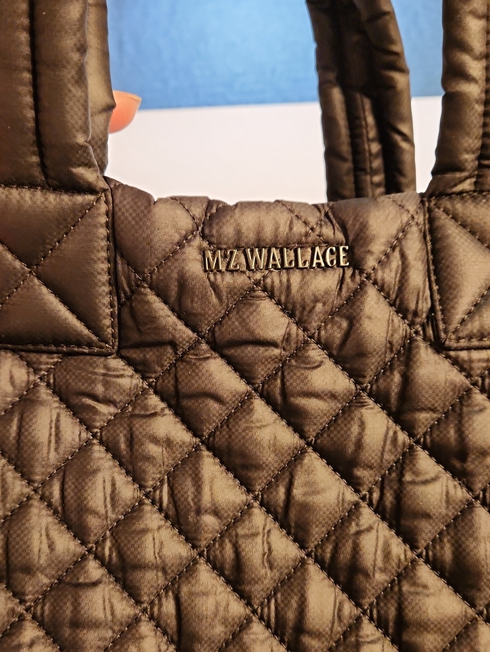 MZ Wallace Quilted Metro Black Tote Bag w/handles & Crossbody Strap - Picture 5 of 13